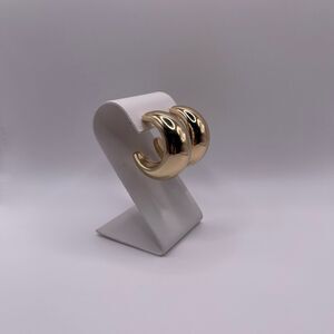 Kenneth Jay Lane Polished 14K Gold Plated Chubby Tapered Hoop Earrings